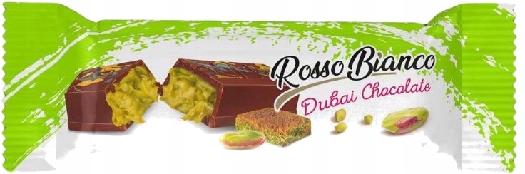 Levně Rosso Bianco Dubai Chocolate Beyoglu Tyčinka s kadayifem, pistácie 36g 24ks