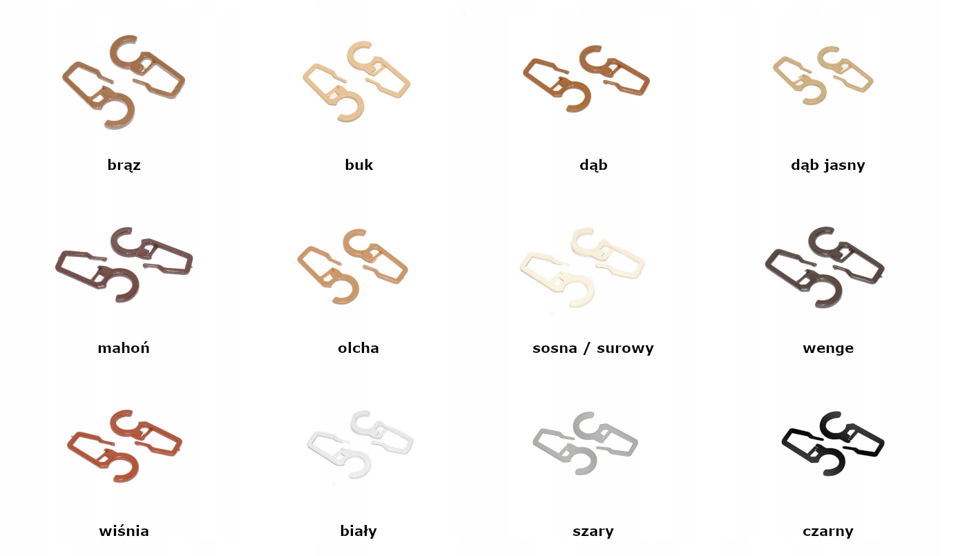 AGRAFKI HACZYKI KARNISZA FIRANEK buk 10 szt Stan opakowania oryginalne