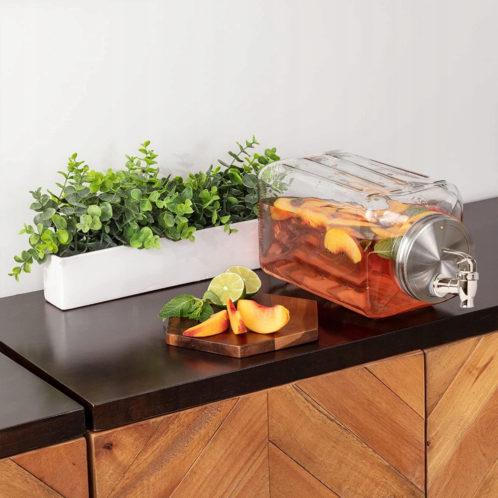 SŁÓJ Z KRANIKIEM 3L SZKLANY SŁOIK NA LEMONIADE NAPOJE WODE DUŻY POJEMNIK Pojemność 3 l