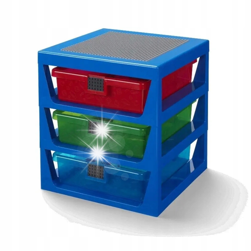 Lego Organizer z trzema szufladami Regał z szufladami niebieski Blue