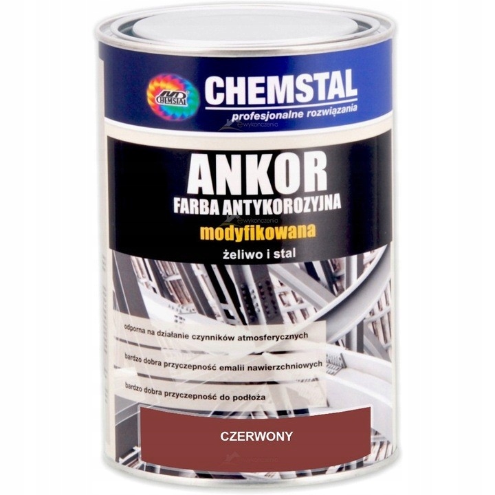 Farba antykorozyjna Ankor Chemstal Czerwony Tlenkowy 5L