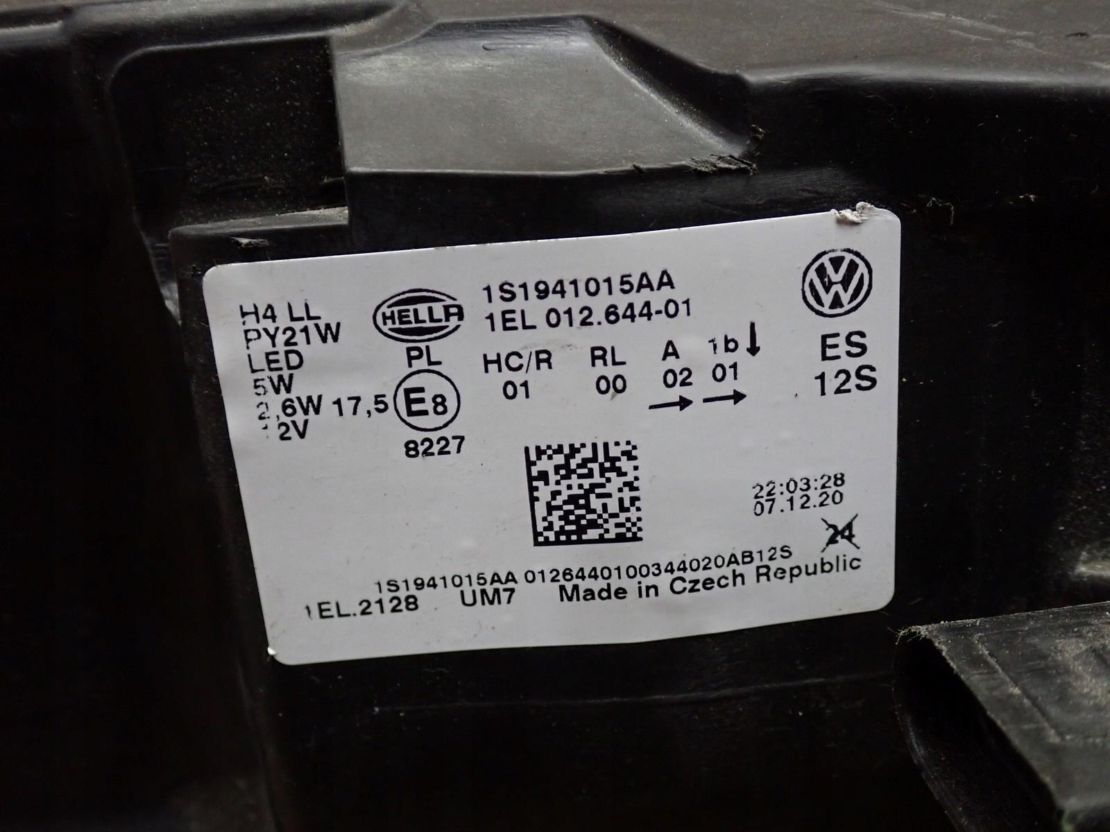 light left REFLEKTOR left LED VW VOLKSWAGEN UP 1S LIFT 2016