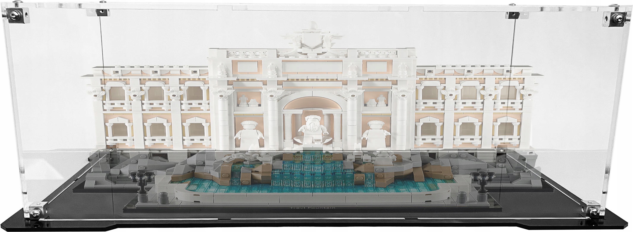 Vitrína s černou základnou pro stavebnici Lego 21062 Fontána di Trevi