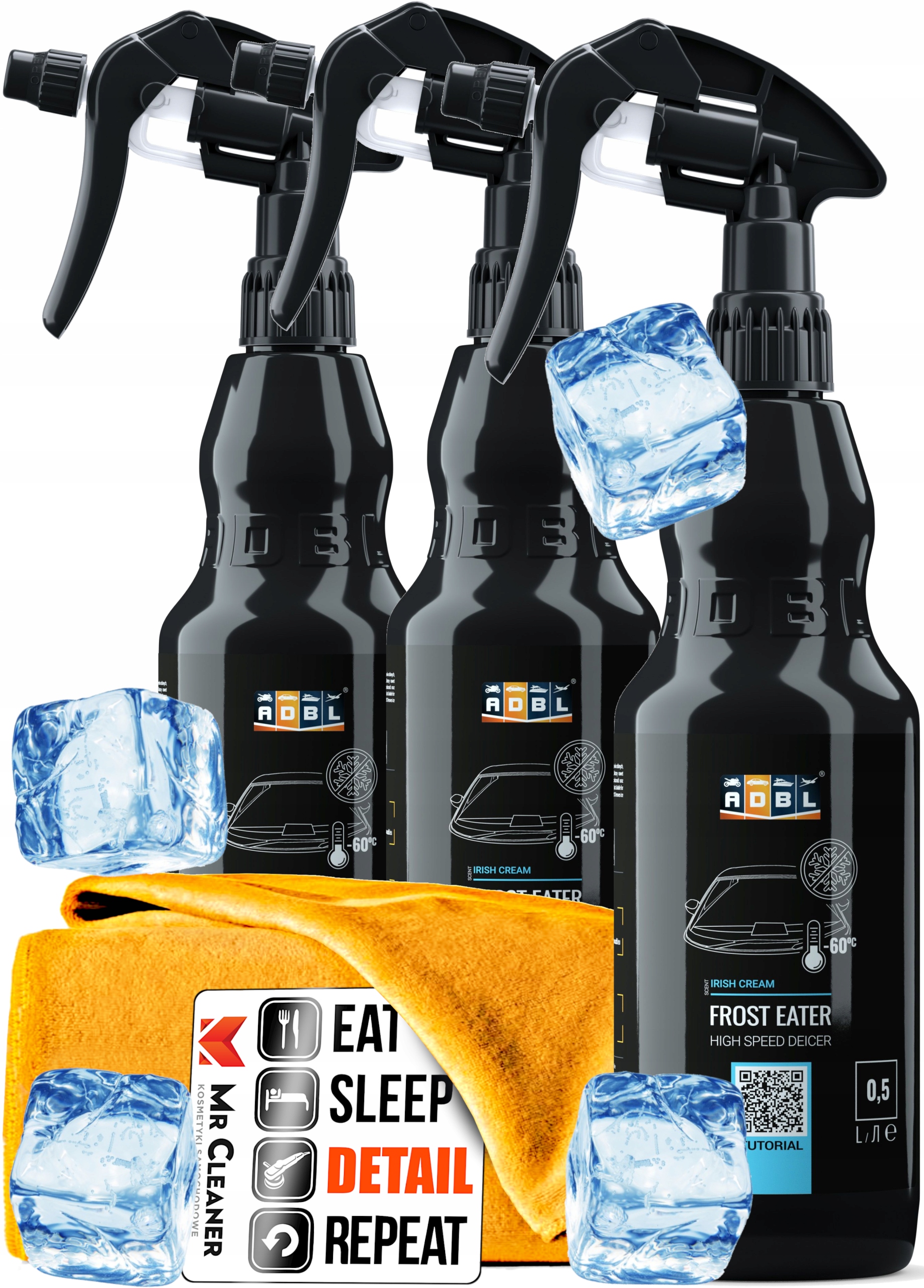 3X ADBL FROST EATER -60C ZESTAW ODMRAŻACZ DO SZYB SAMOCHODOWYCH 3X500ML Pojemność opakowania 500 ml