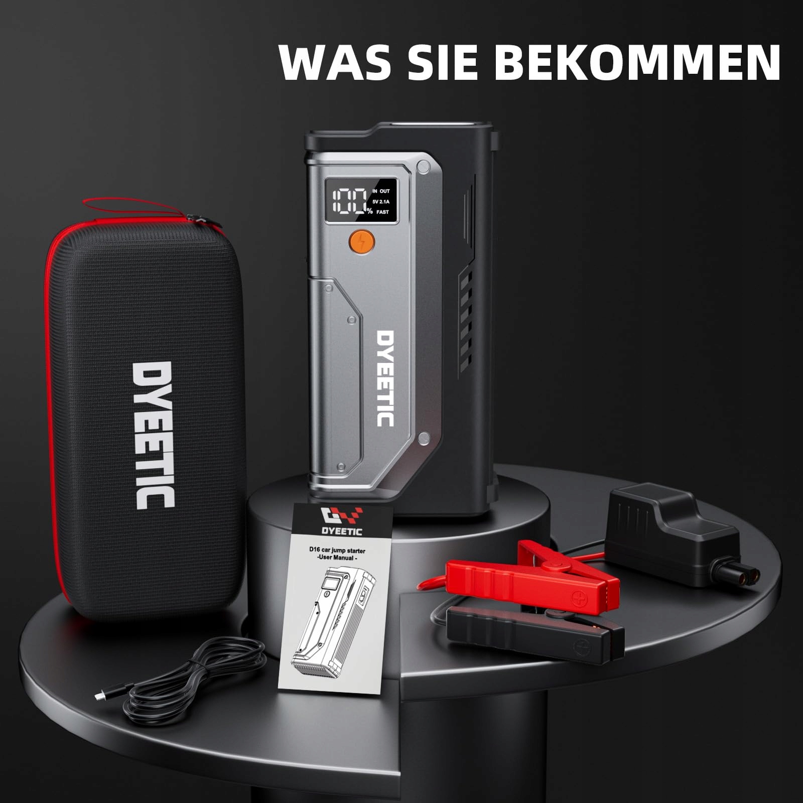POWERBANK Starthilfe 7000A Do Samochodów 12V Benzyna Diesel LED USB — miniatura 7