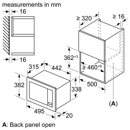Bosch | BFL523MW3 | Microwave Oven | Built-in | 800 W | White Kod producenta BFL523MW3