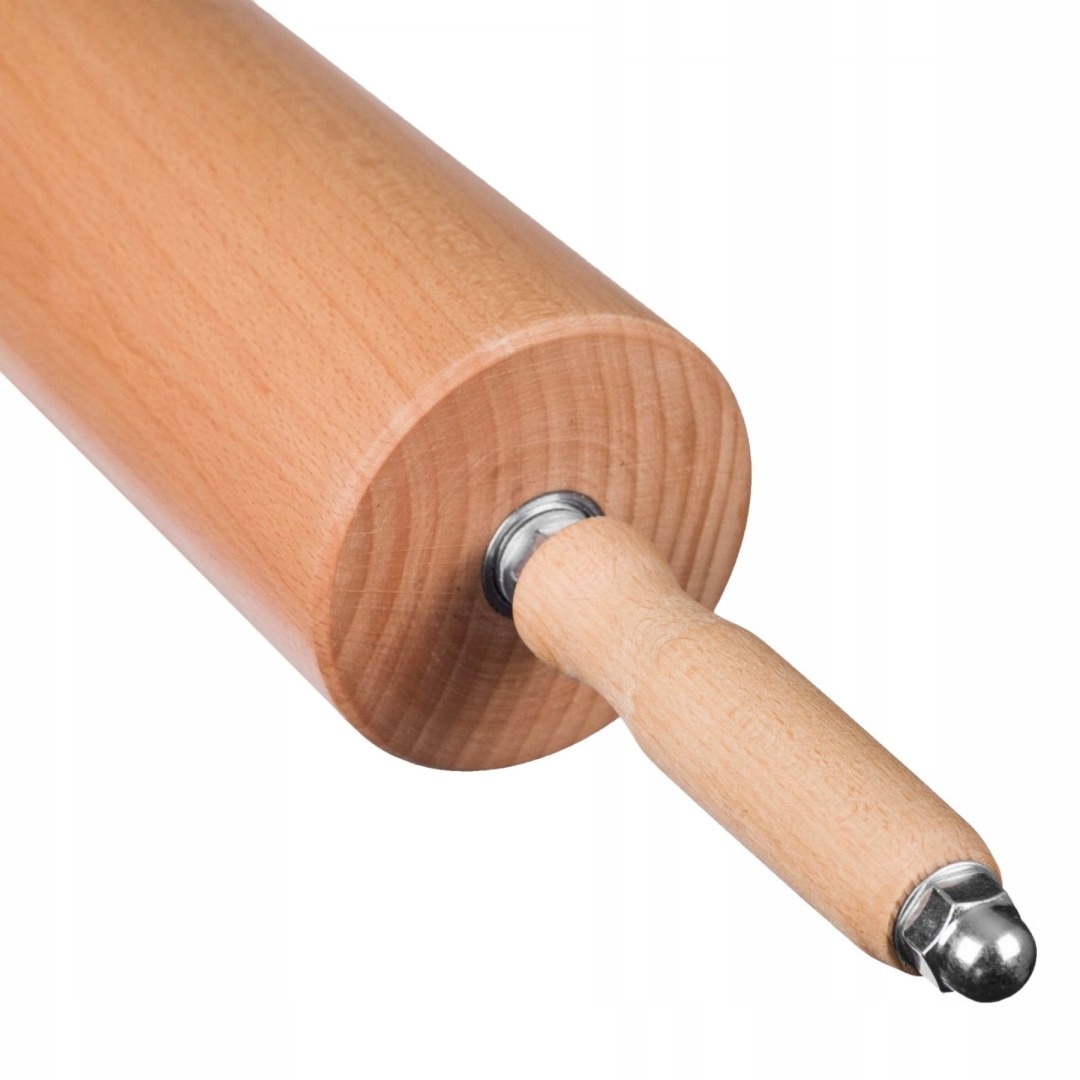 DUŻY DREWNIANY WAŁEK DO CIASTA NA ŁOŻYSKACH XL