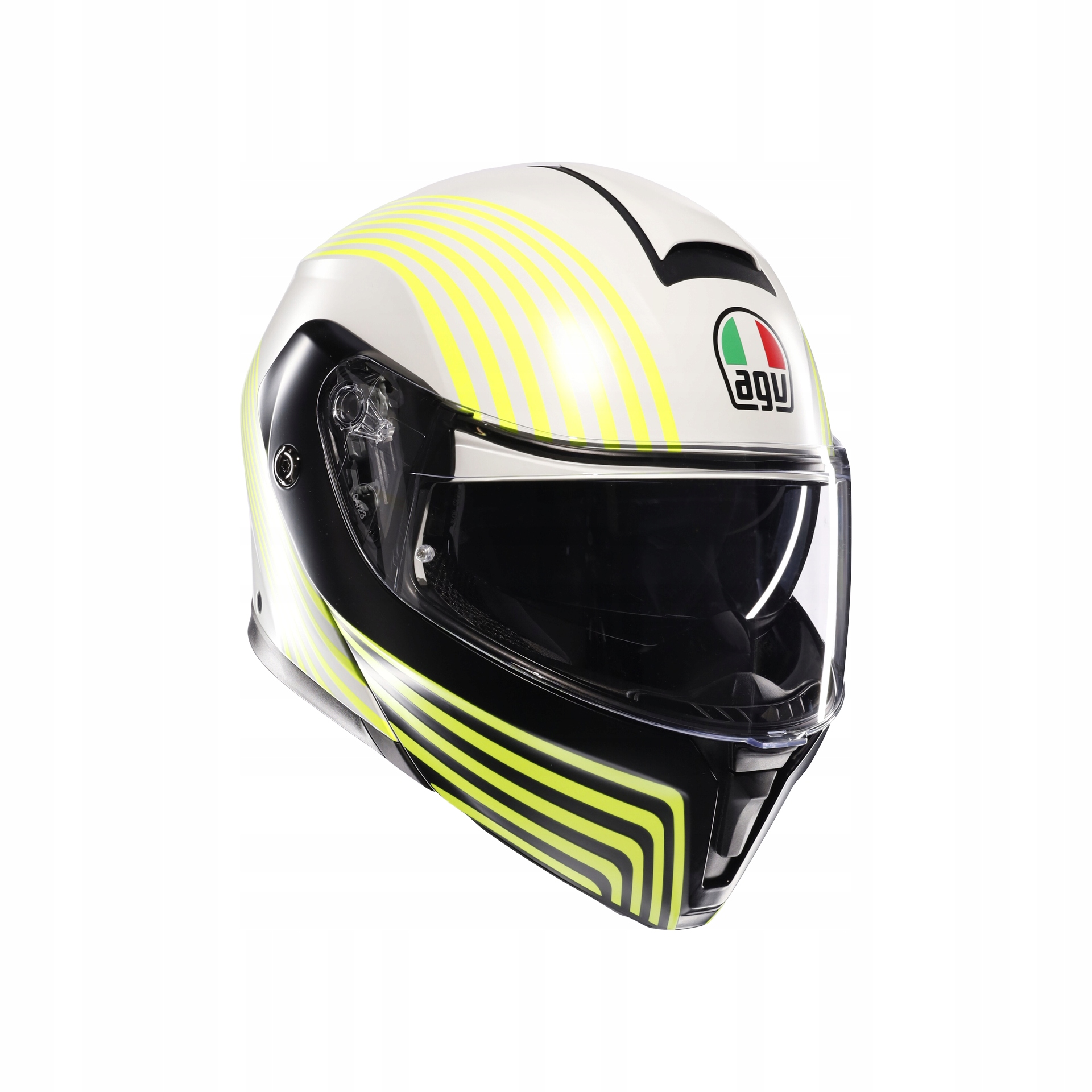 Motocyklová prilba Agv Streetmodular Iseo Bielo/Čierna/Fluo-Žltá M