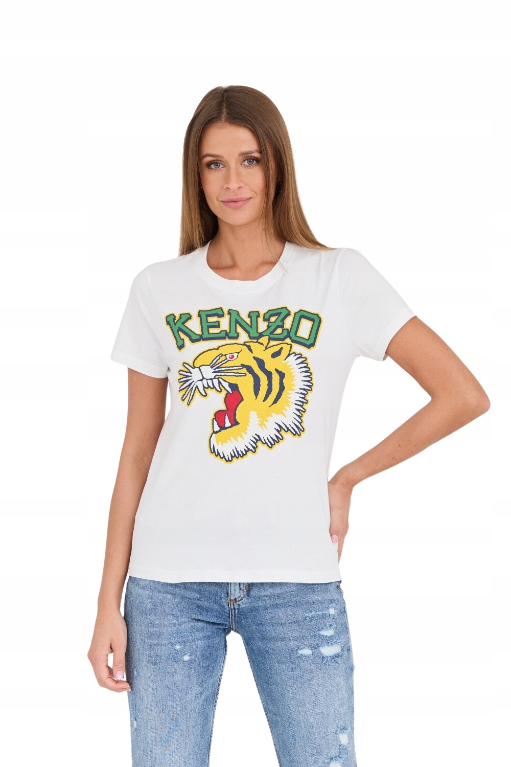 Kenzo Bílé tričko Tiger Varsity crewneck S