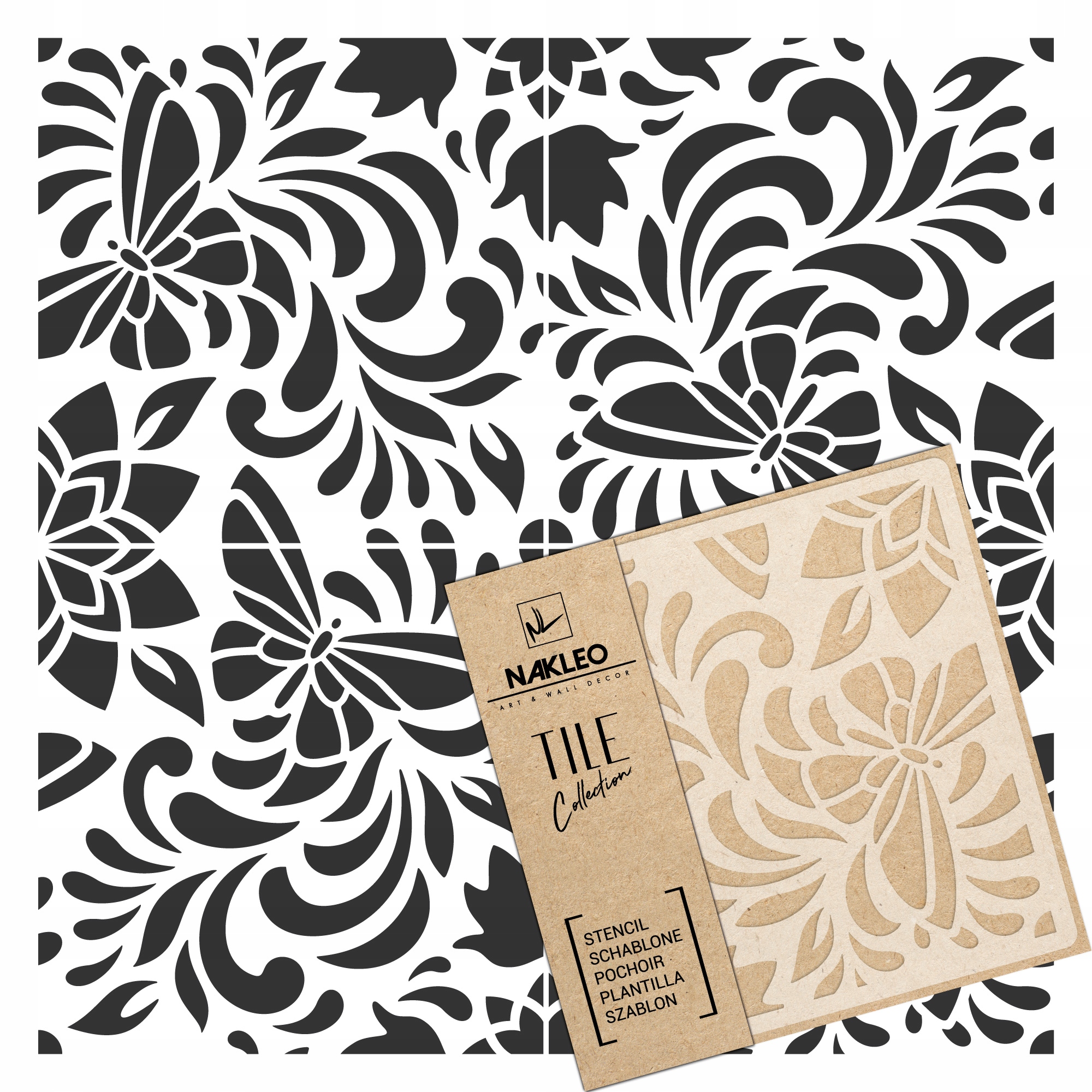 Malířská šablona Dlaždice Opakovaně Použitelný 60x60 cm Vzor Lorca Butterfly