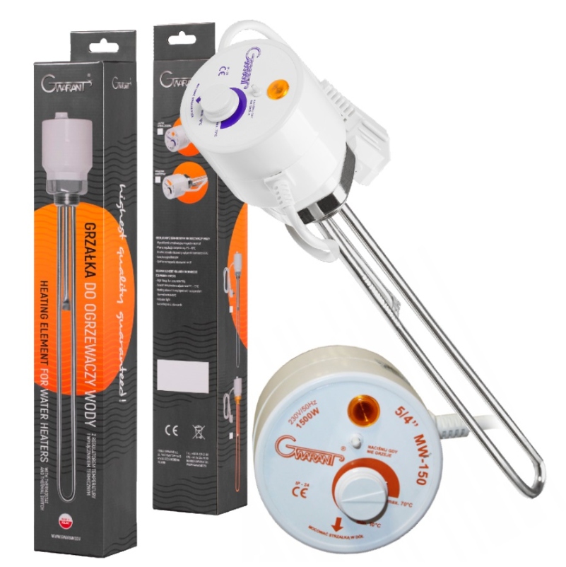 Ohřívač pro bojler s termostatem 1,5kW 1500W 5/4