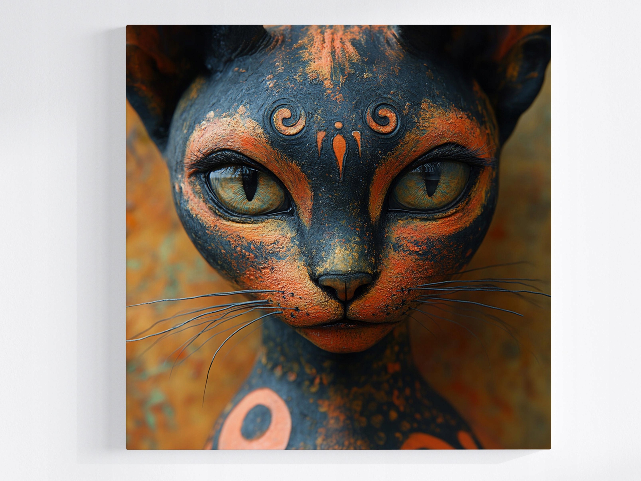 Obraz Na Plátně Canvas Kočka Figurka Umění Egypt Tajemství Ornament 80x80