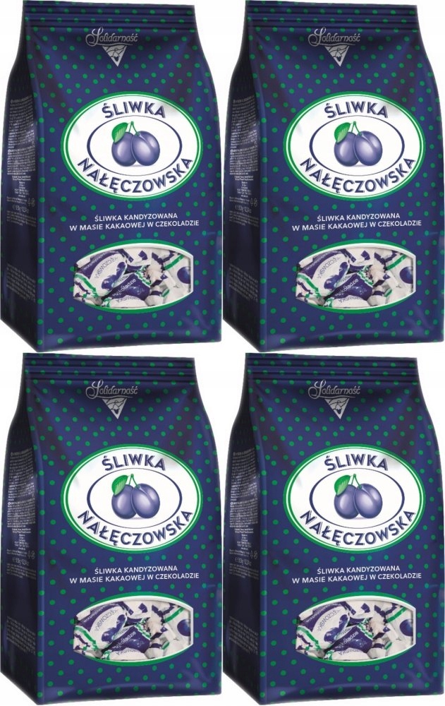 Solidarność Cukierki Śliwka Nałęczowska w czekoladzie 350g x4
