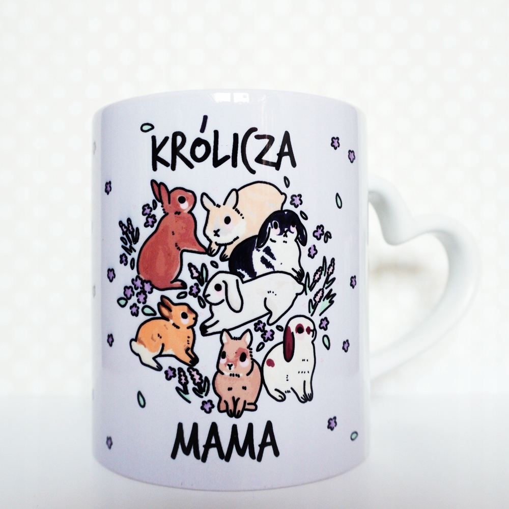 

Kubek Królicza mama 330ml z nadrukiem z królikami
