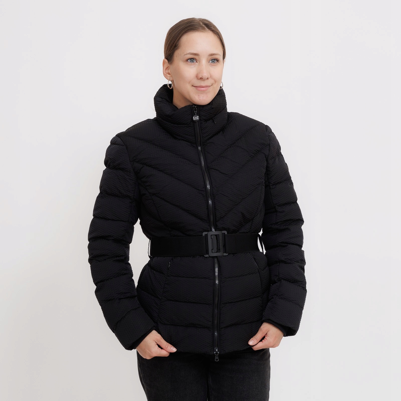 Ea7 emporio armani padding jacket with belt