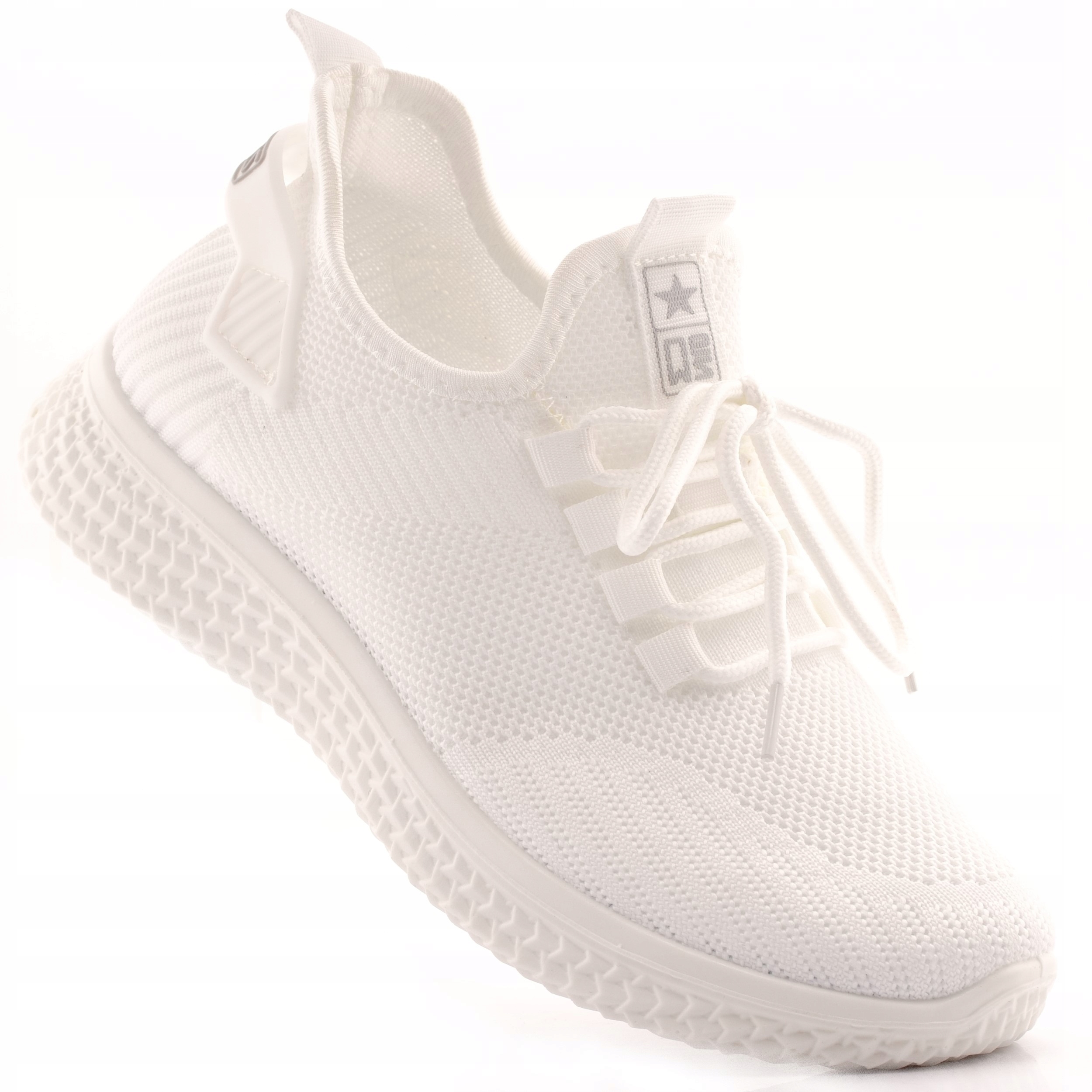 Buty Sportowe Damskie Adidasy Sznurowane Lekkie Białe News 3634 40