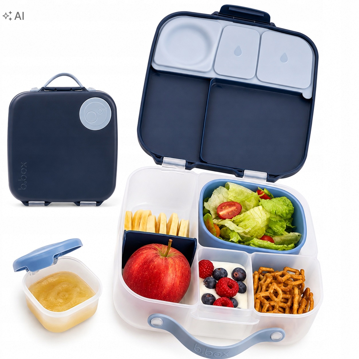 Śniadaniówka Z Przegródkami Szkoły Duża Dla Dzieci Lunchbox Bbox Niebieski