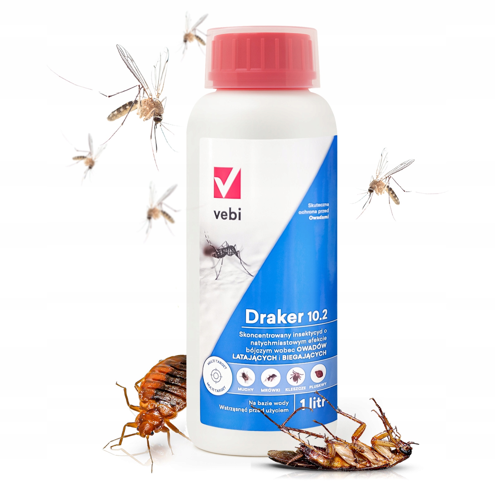 1L Draker Ultra Mocny Oprysk Środek Na Komary Kleszcze Mrówki Muchy Pluskwy