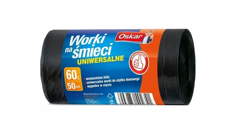 

Oskar, Worki na śmieci uniwersalne Hd 60L, 50 szt