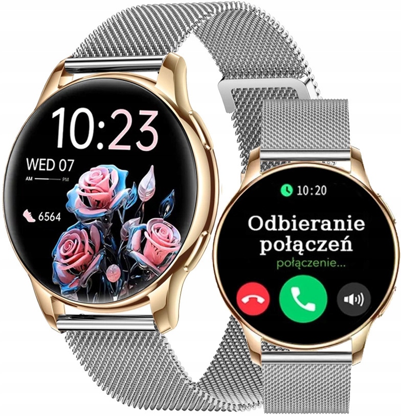 Damski Smartwatch Zegarek z Funkcją Rozmowy Polskie Menu , Puls