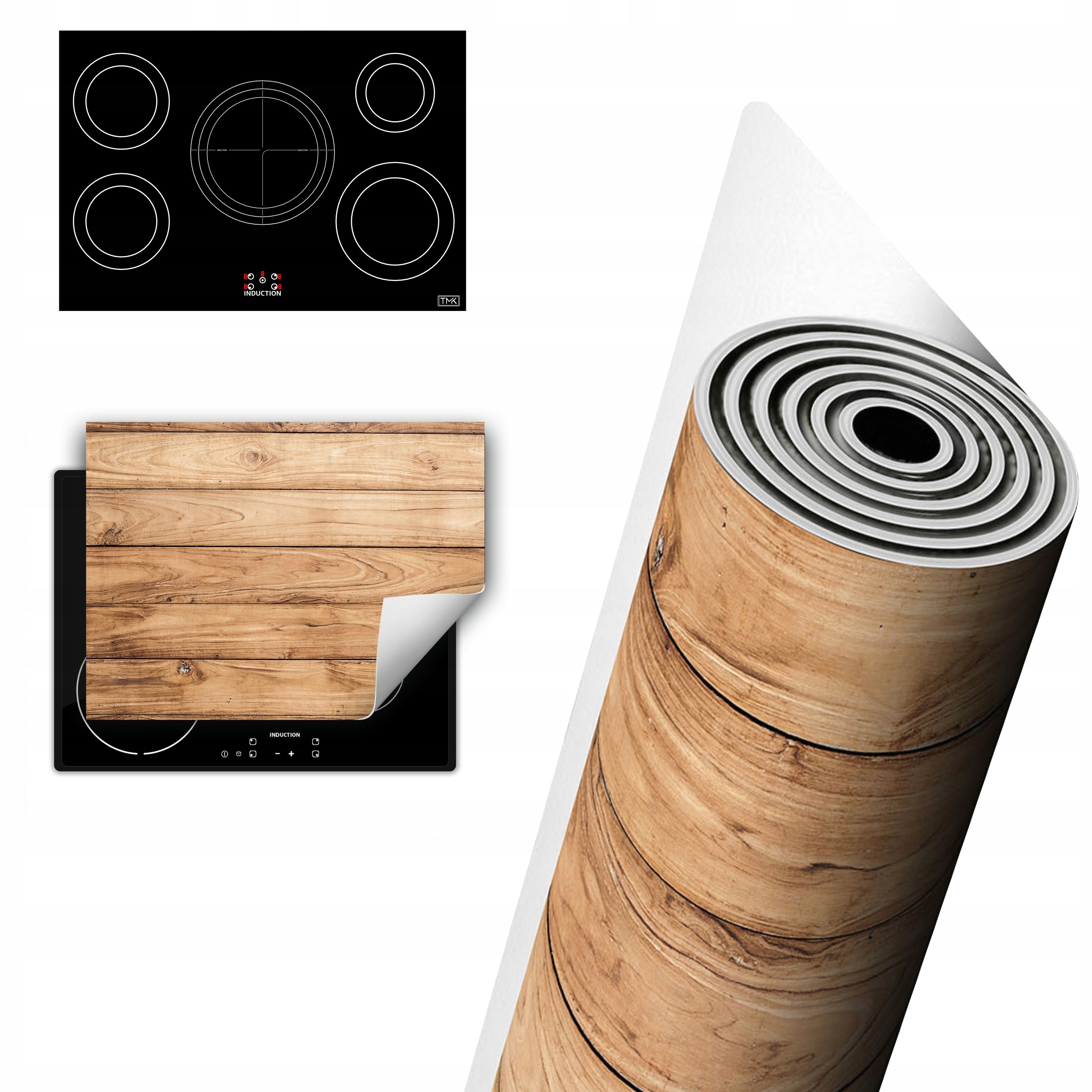 Vinylová Ochrana Na Indukci Pracovní Desky 80x52 Dřevěné panely
