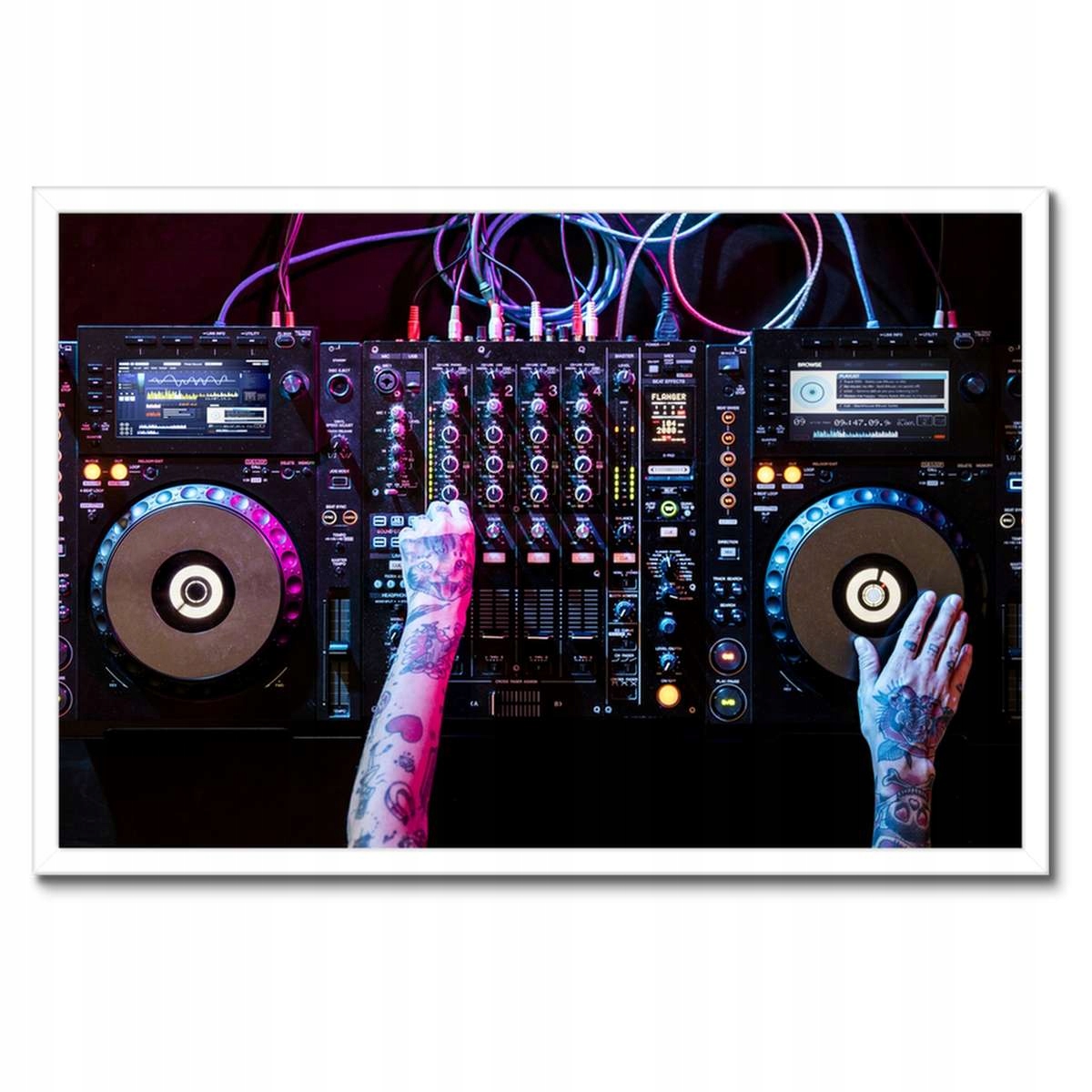 Plakáty v rámu 60x40 Dj hrající hudbu Party