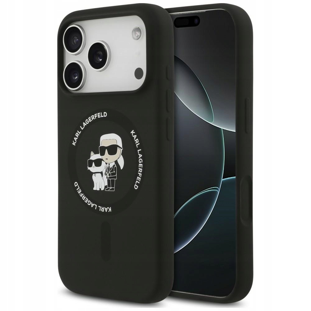 Pouzdro Karl Lagerfeld Silicone Karl Choupette pro iPhone 18 Pro Max, černé