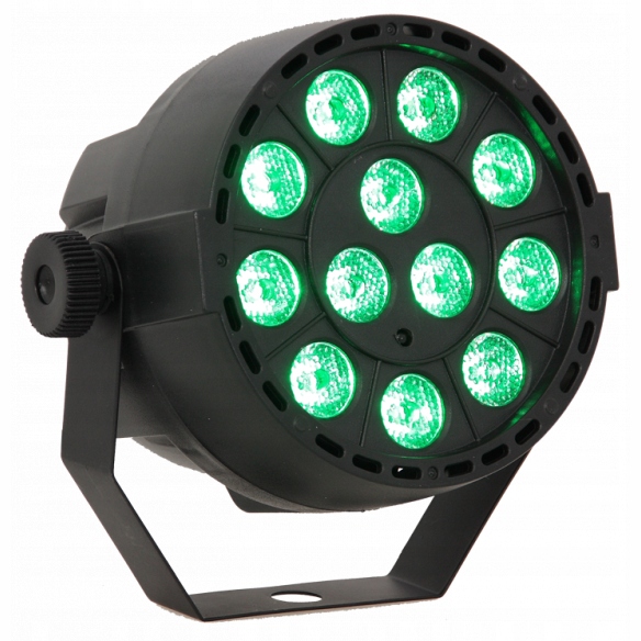 Reflektor LED PAR 12x 3W RGB pilot/ Tryby pracy: Auto, Sound lub DMX Marka Ibiza Light