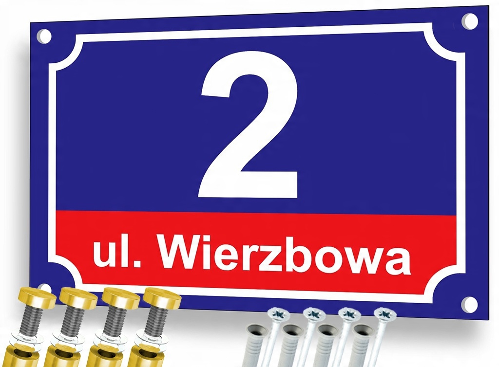 

Duża Tabliczka Adresowa Numer domu 40x30 +dystanse