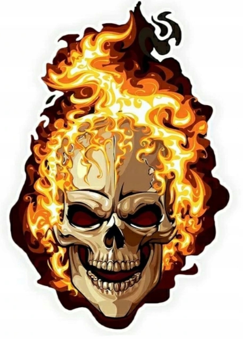 Ghost Rider Płonąca Czaszka Fire Skull Mściciel Wlepa na Motor Motocykl