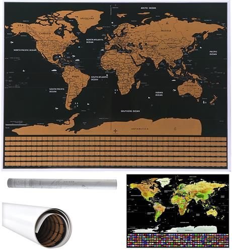 

Mapa Świata Zdrapka Flagi zapisuj swoje wyprawy