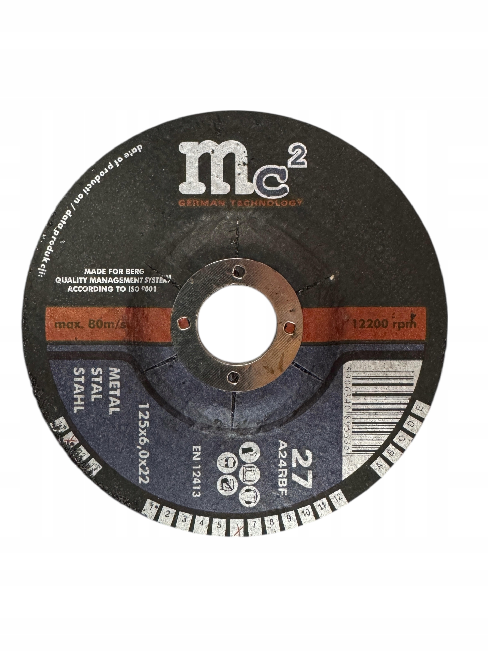 Tarcza korundowa 27 125x6,0x22 metal MC2 tarcz do cięcia metalu stali mocna