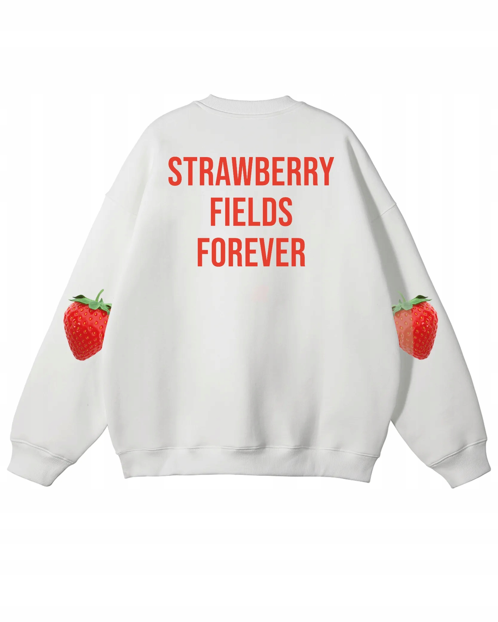 Oversize mikina Strawberry Fields Forever 100% Bavlna Streetwear Bílá XXL