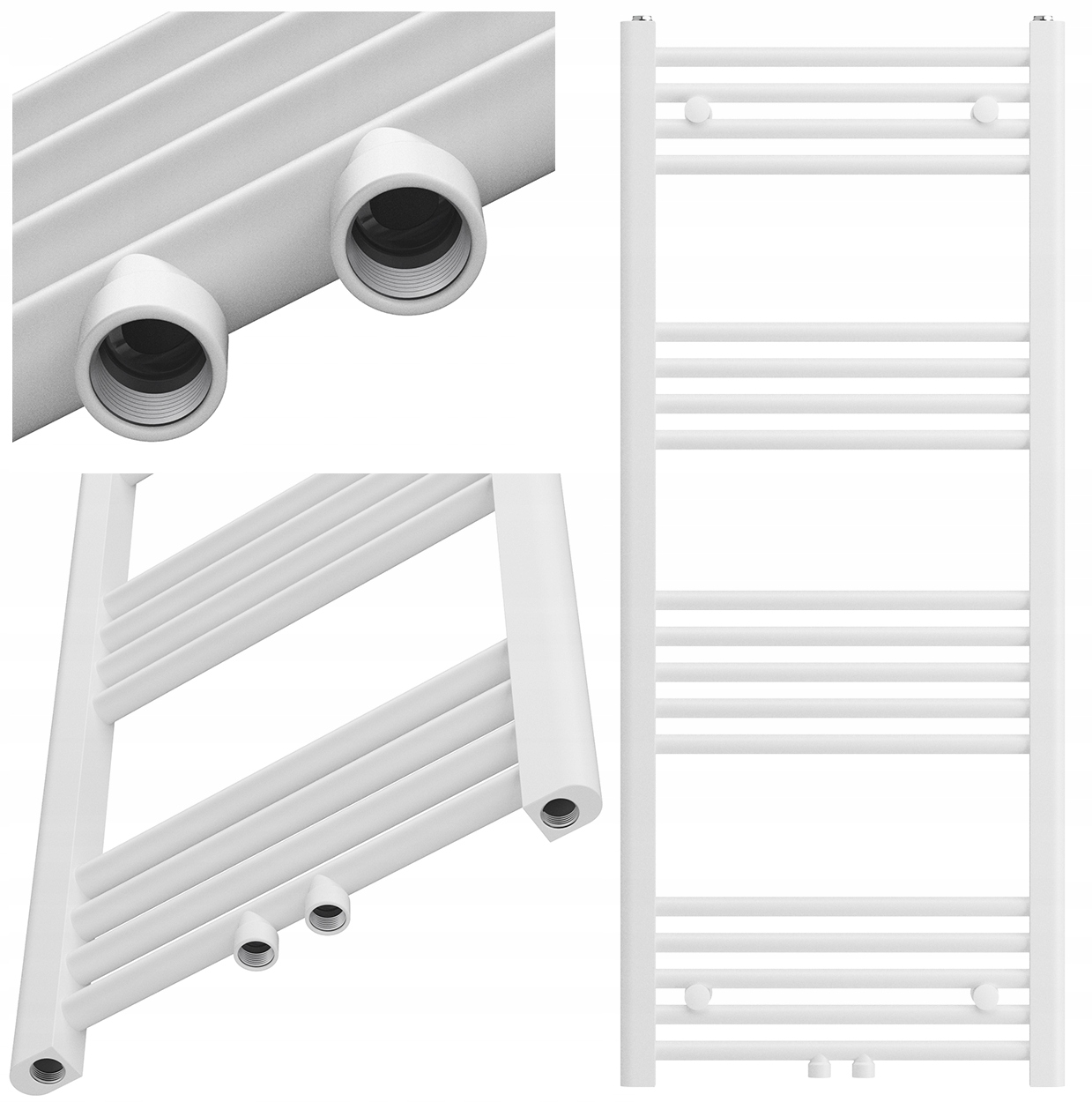 Bílý Koupelnový Radiátor Kaloryfer Moderní Žebříkový 120x50 cm Raven