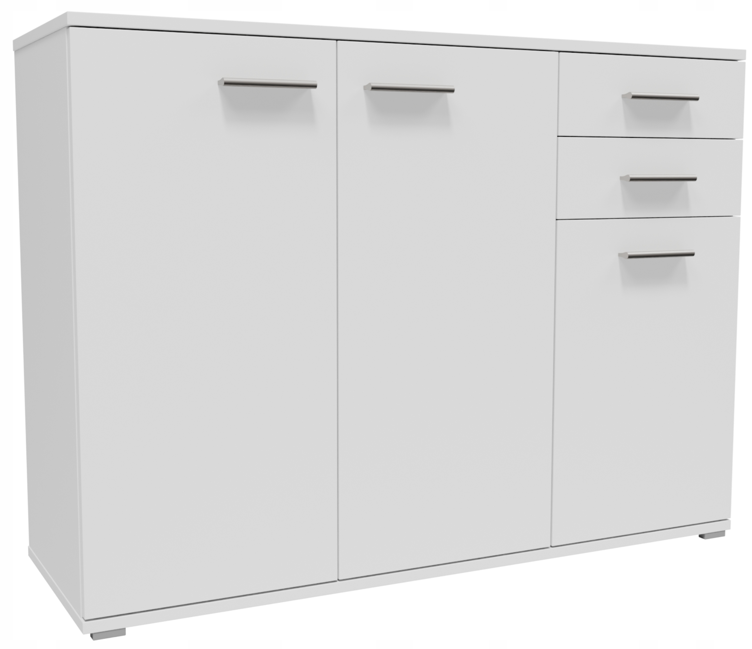 Komoda skříňka CR3-KD3 bílá police zásuvka praktický regál na oblečení hračky