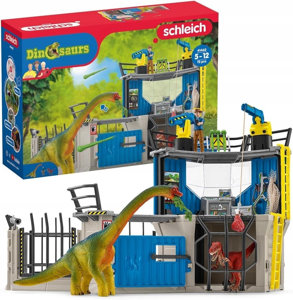 Schleich 41462 Stacja Dinozaurów Dinozaury Figurki Zestaw Naklejki