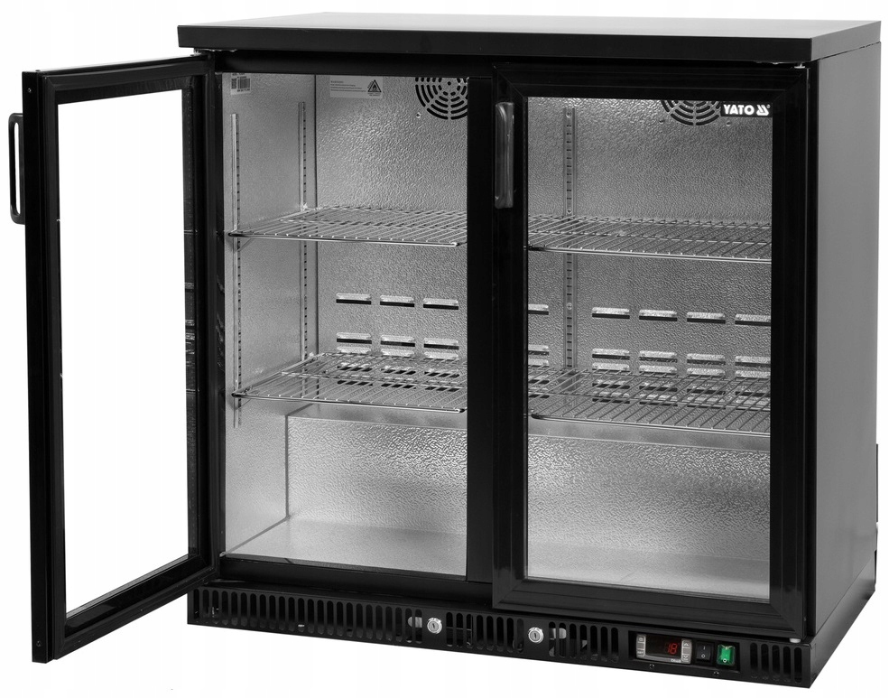 Witryna chłodnicza do napojów 2-drzwiowa 92cm czarna LED Yato YG-05355