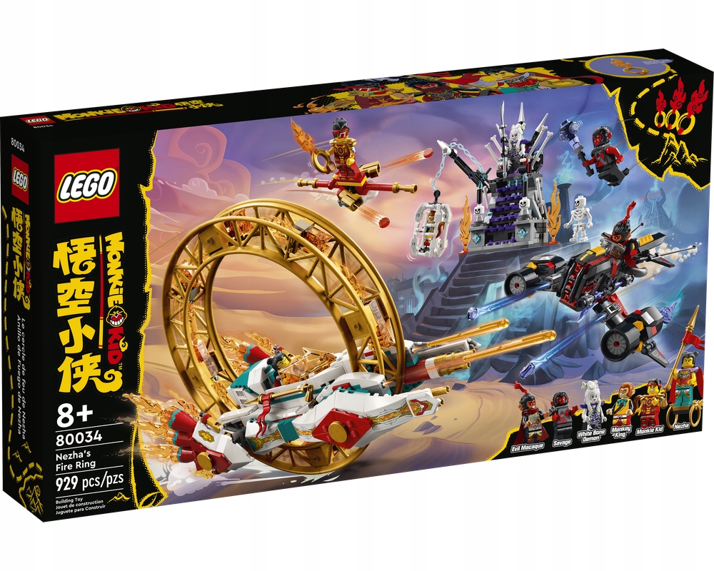Oryginalne Lego 80034 Monkie Kid Ognisty pierścień Nezhy Klocki Nowe