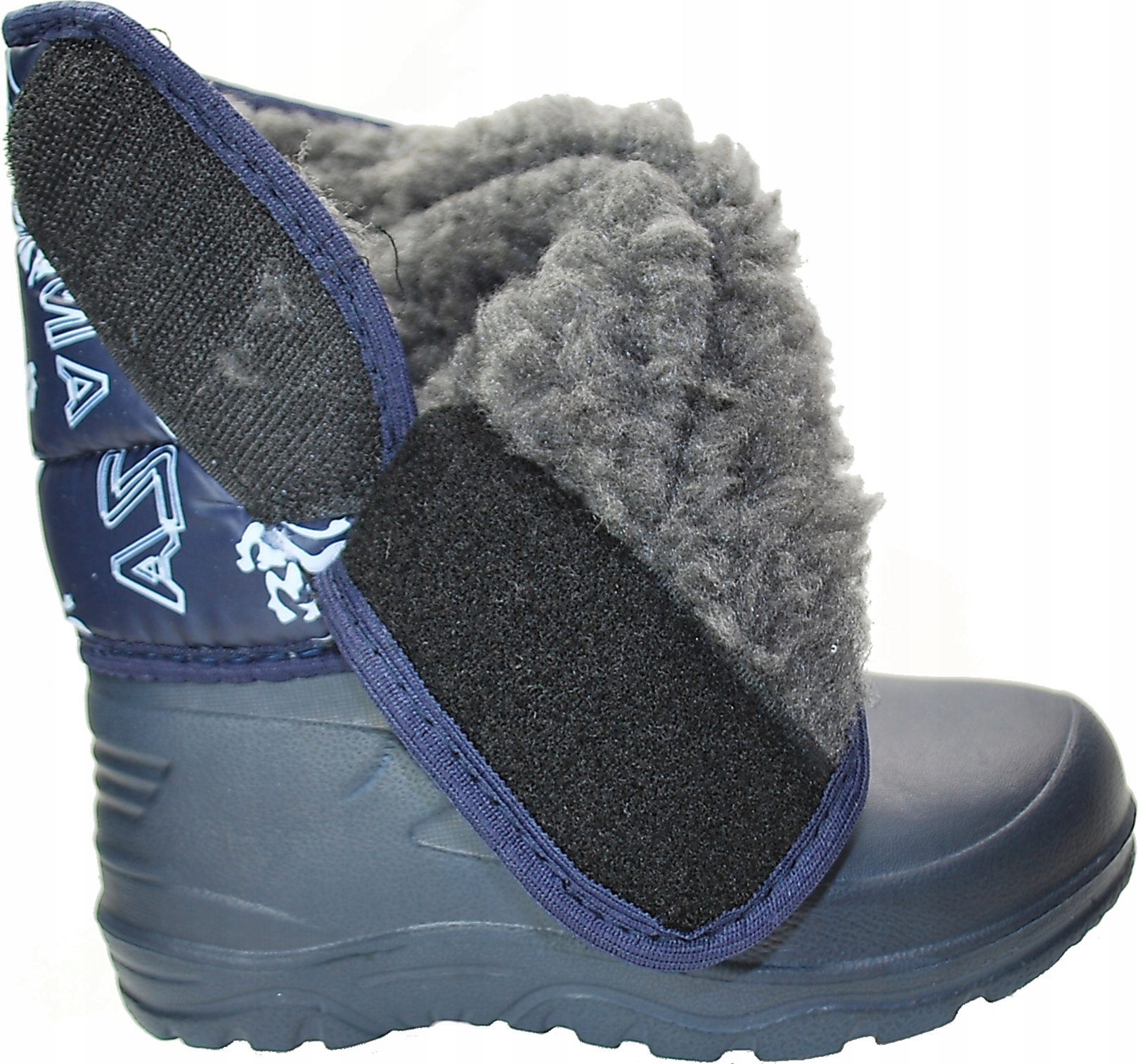 GRANATOWE ciepłe, lekkie śniegowce na rzep r 32 Bohater / Bajka brak