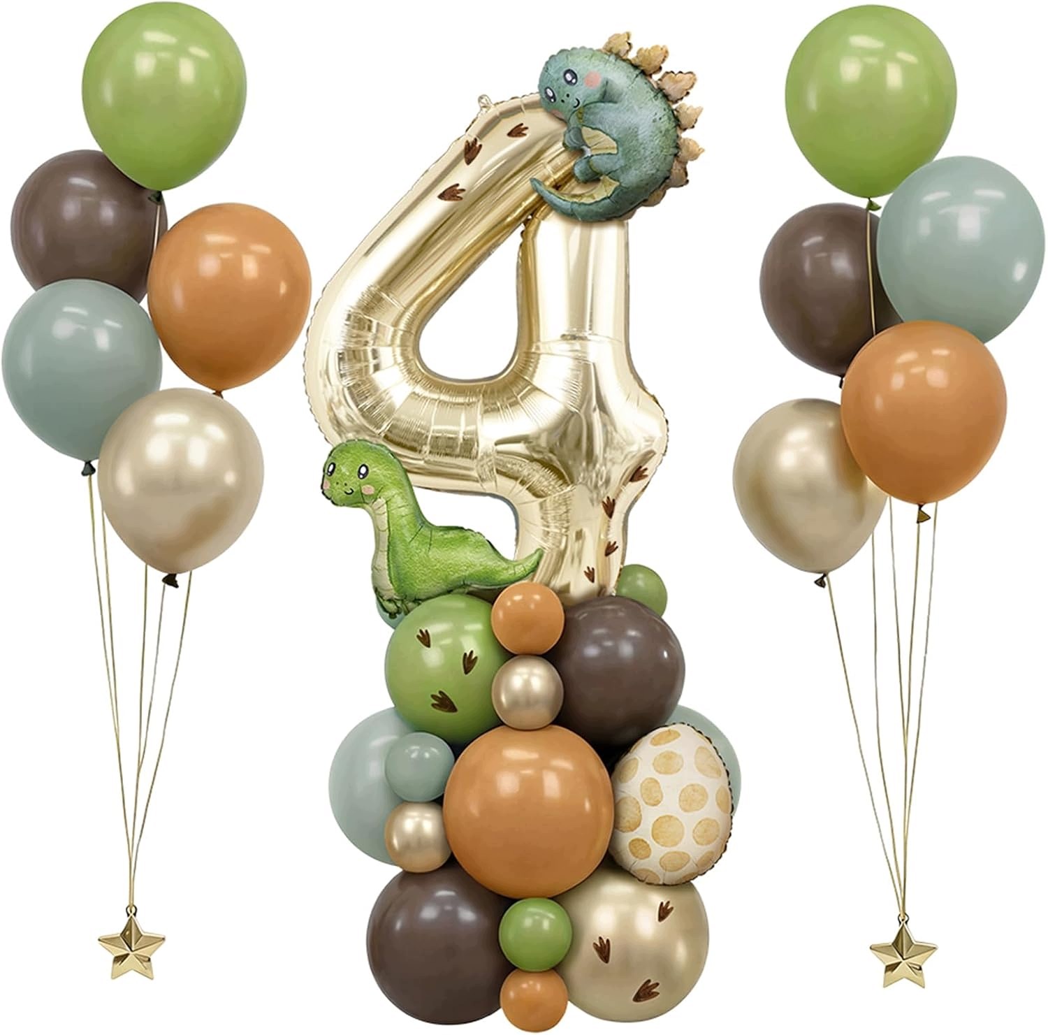 Balony urodzinowe dinozaur numer 4, 42 szt. zestaw dekoracji