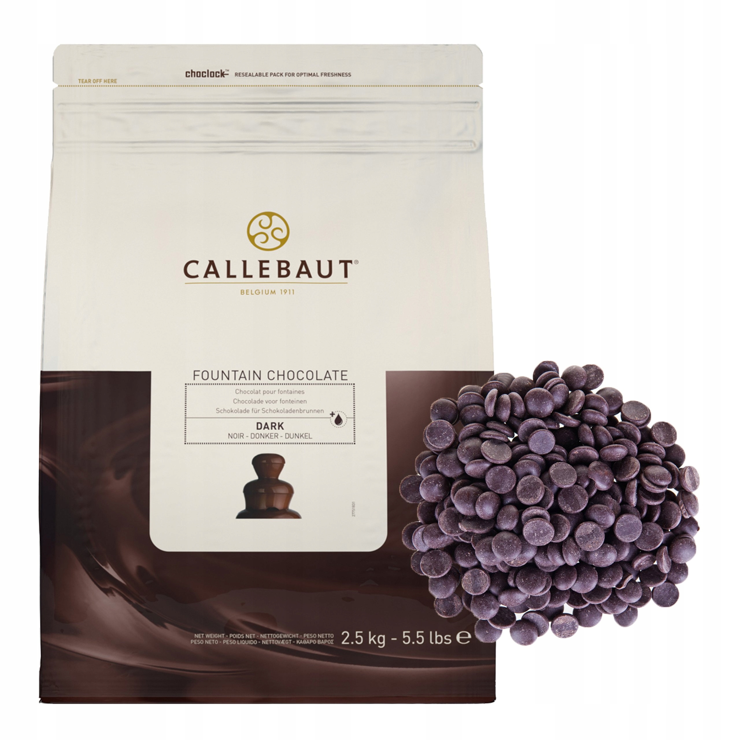Callebaut Czekolada do fontanny deserowa 2,5 kg Data 16.06.2027!