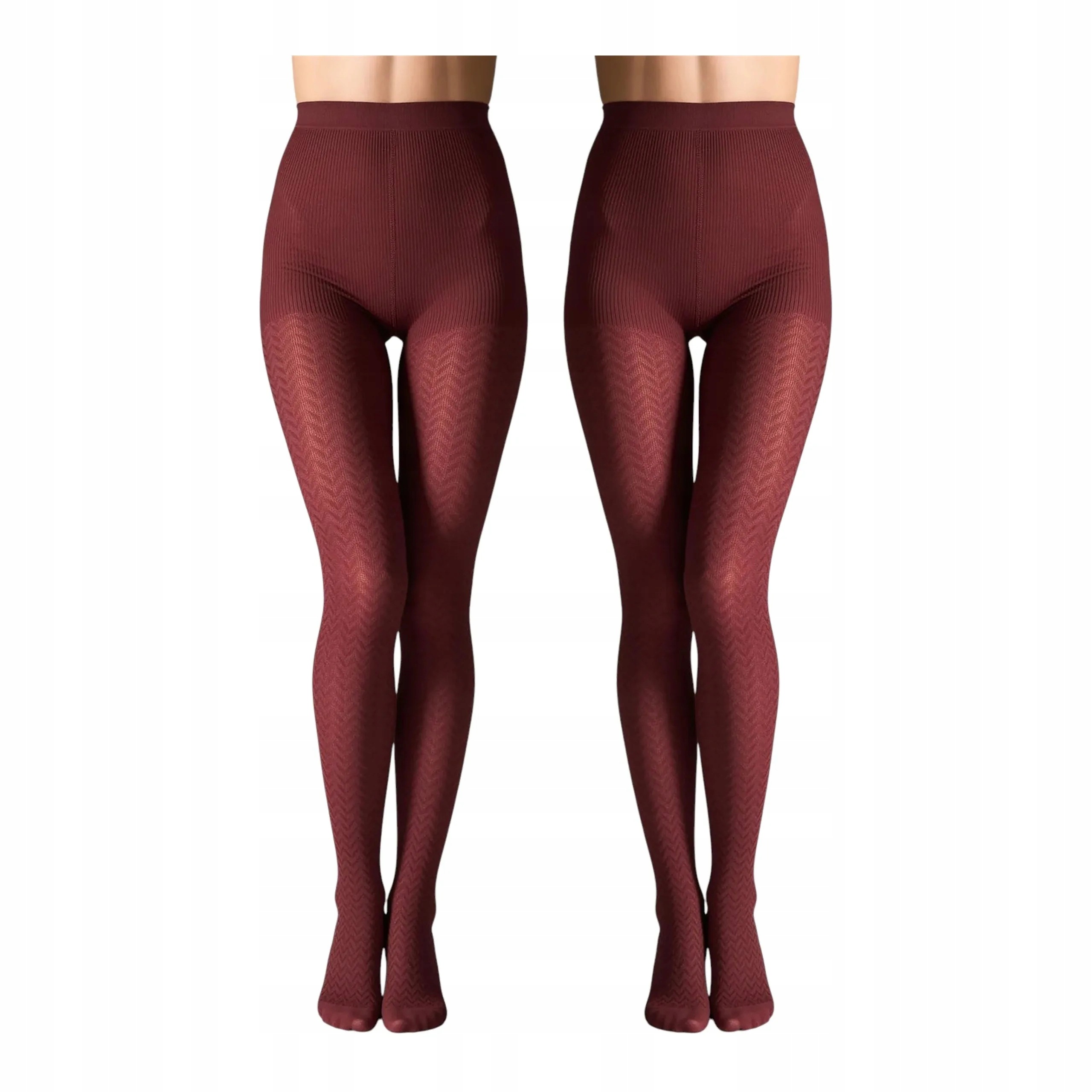 Punčocháče s kašmírem a viskózou 120 den vínové Cashmere 2 páry 2-S