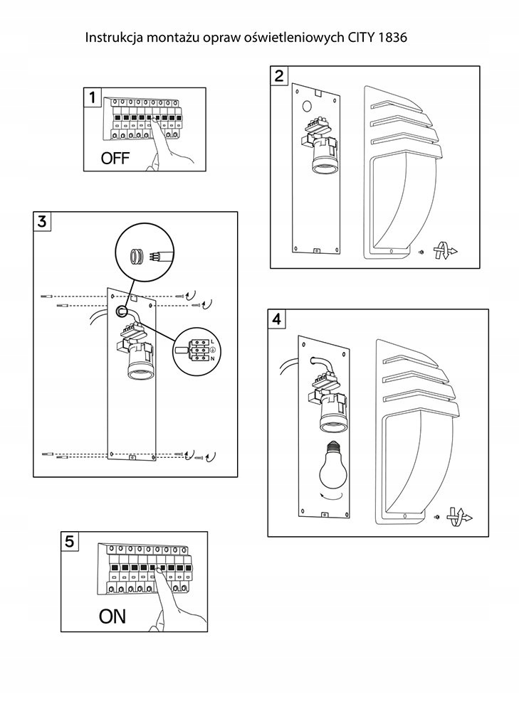 Nowoczesny czarny kinkiet elewacyjny zewnętrzny Materiał dominujący aluminium