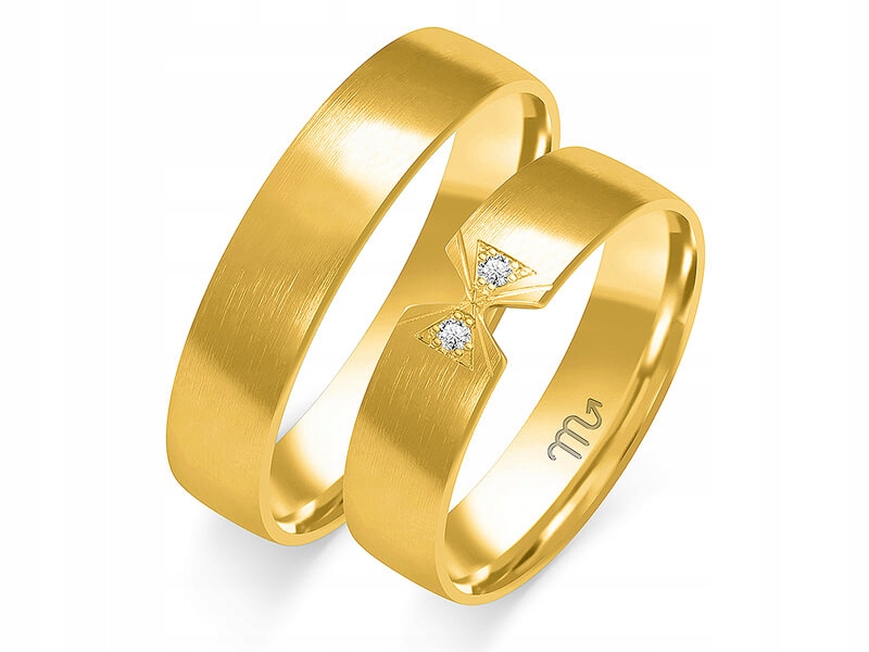 

Złote obrączki nowoczesne ślub 14K 585 r 35 36 37