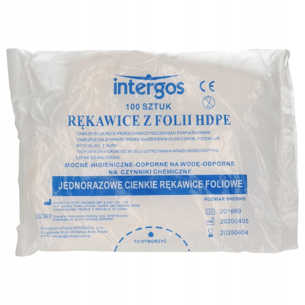 

Rękawice foliowe medyczne roz. M 100 szt. Intergos