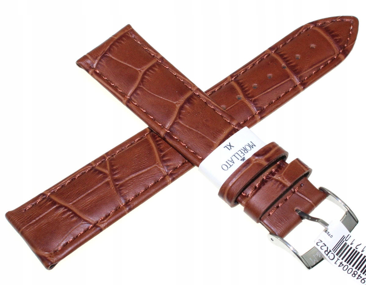 Italský Hnědý Kožený Pásek Morellato Bolle XL 22 mm Y22 Aligator