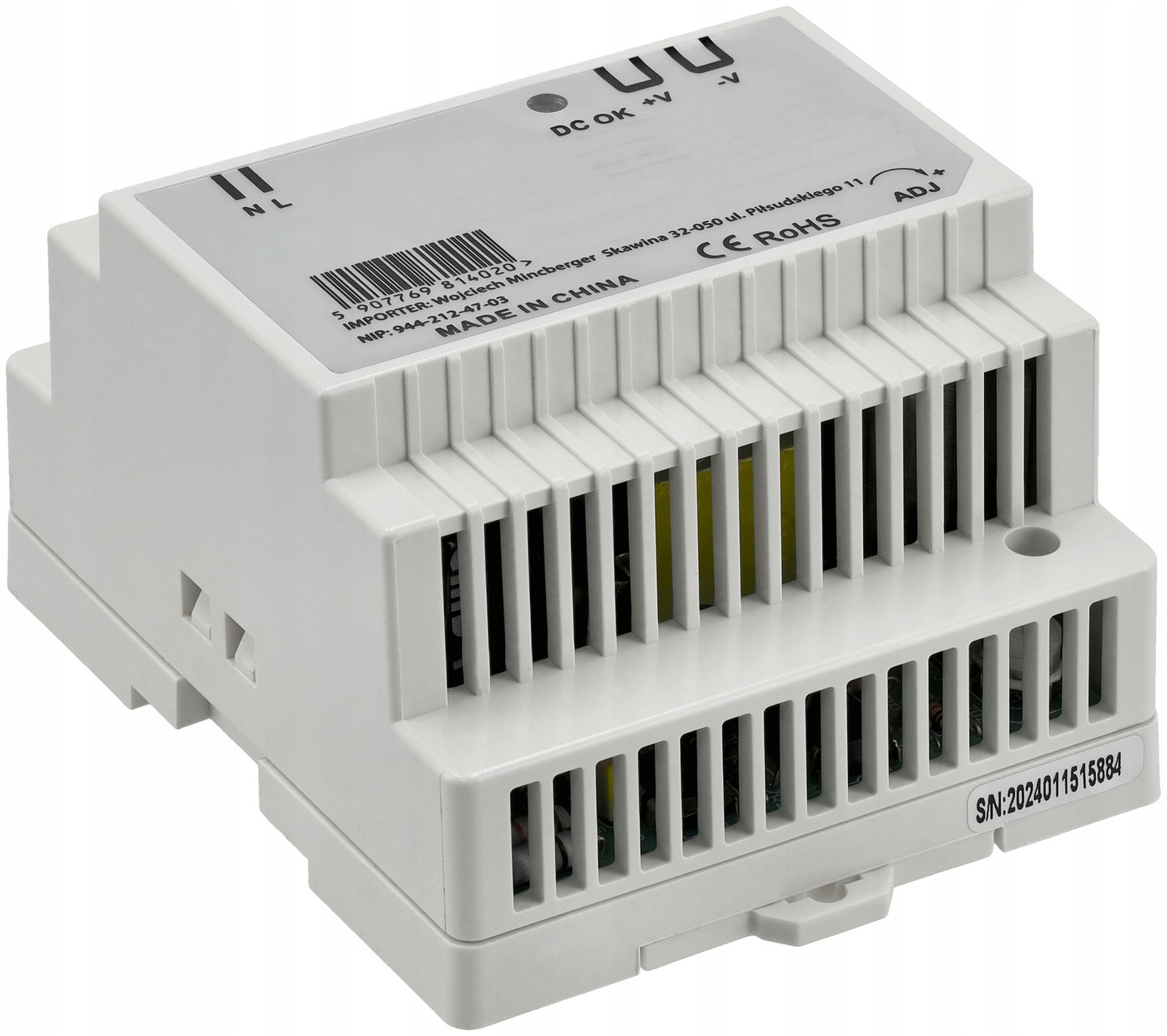 Zasilacz Na Szyne Din Led 24V Na Szyne 45W 1,88A IP20 Pos Impulsowy Berge