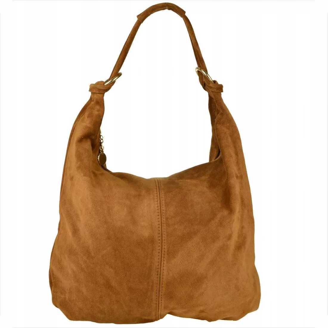 Italská taška přírodní semišová kůže shopper hnědá camel