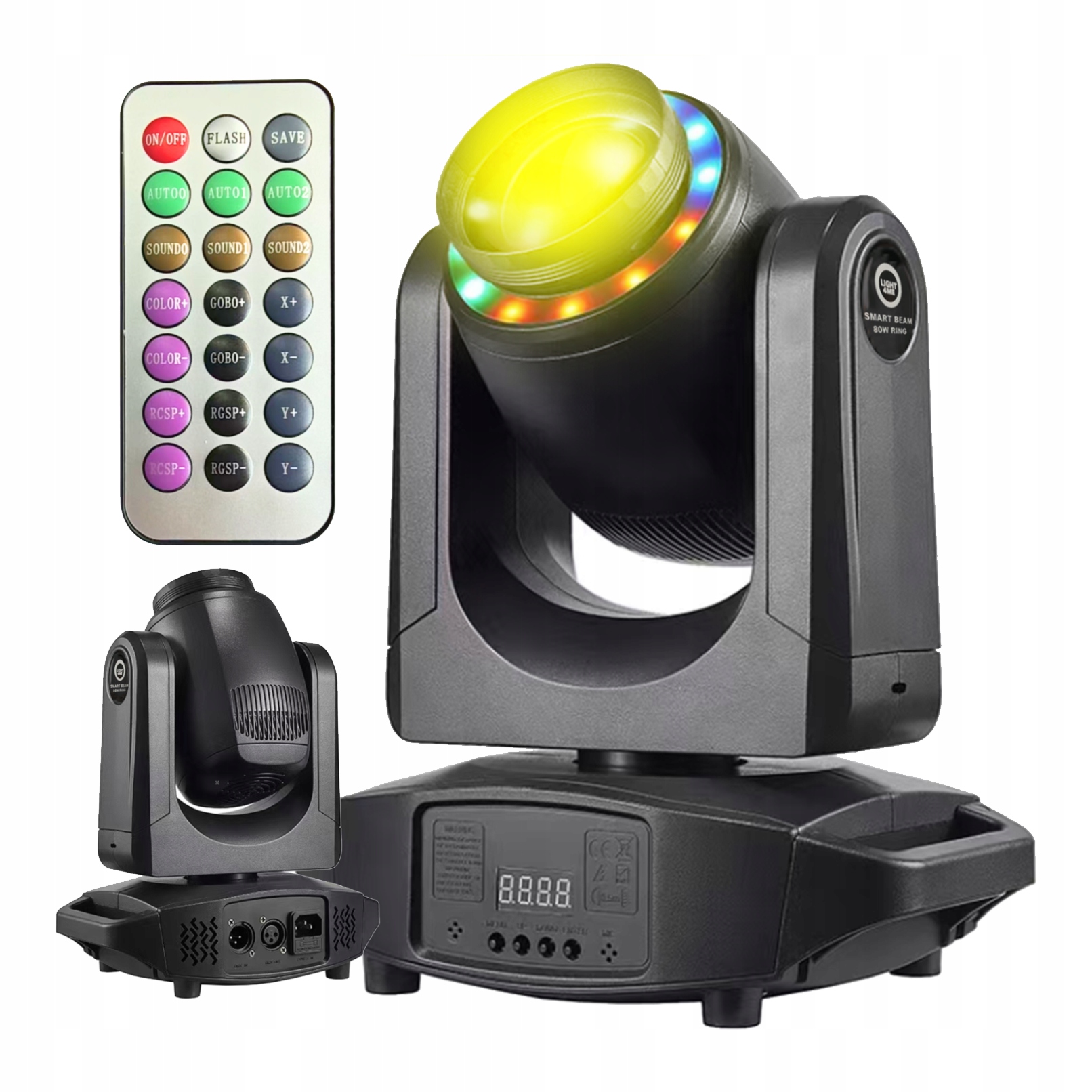 Głowa Ruchoma Led Głowica Oświetlenie Sceniczne 80W Rgb Ring DMX Pilot