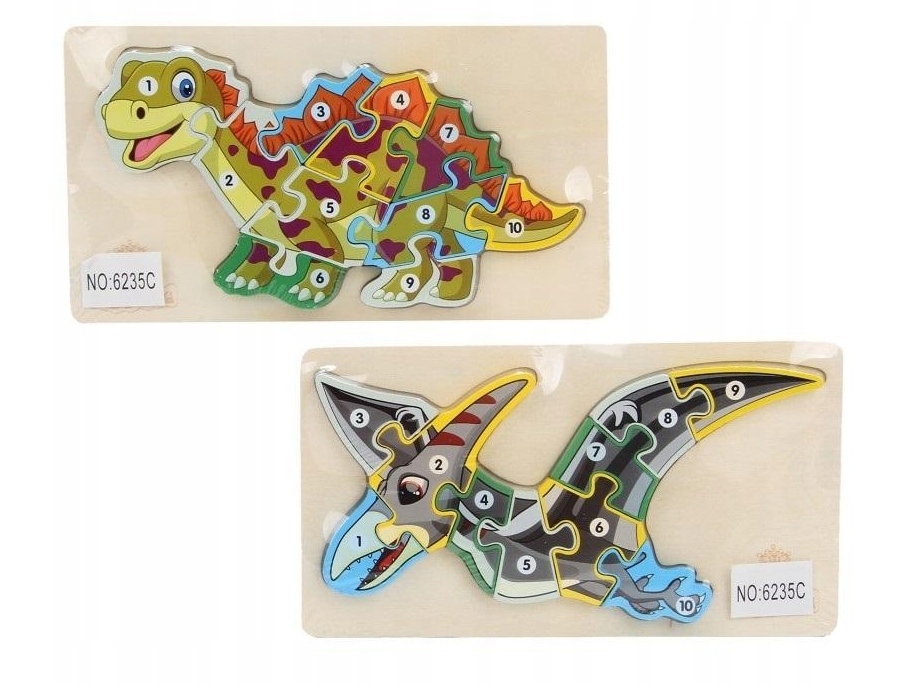 

Układanka Drewniana Dinozaur Puzzle Nauka 10el